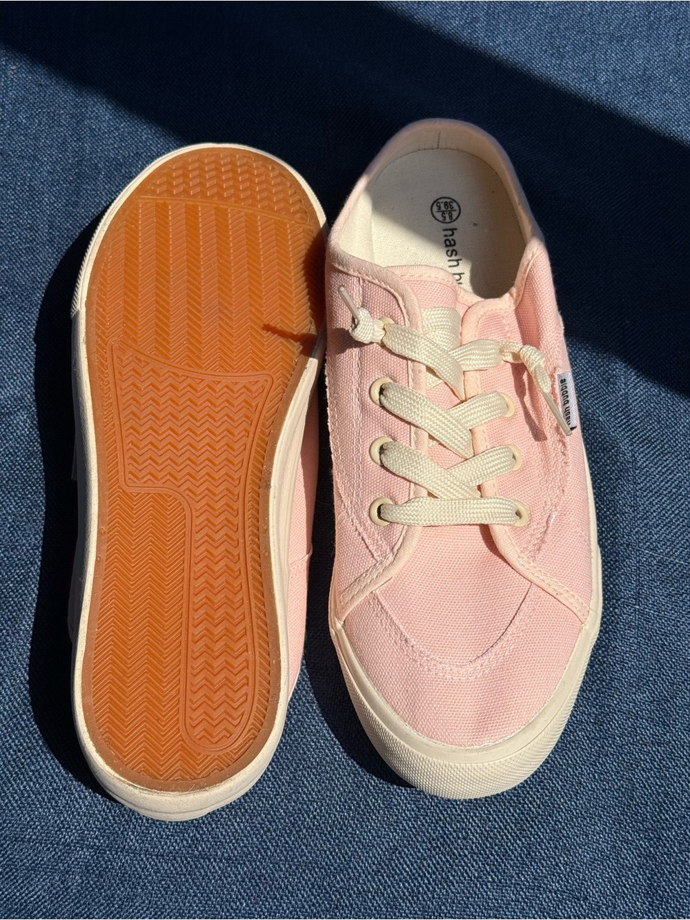 Hash Bubbie Pink Canvas Backless Mule Sneakers Women's Size 8.5 NWOB